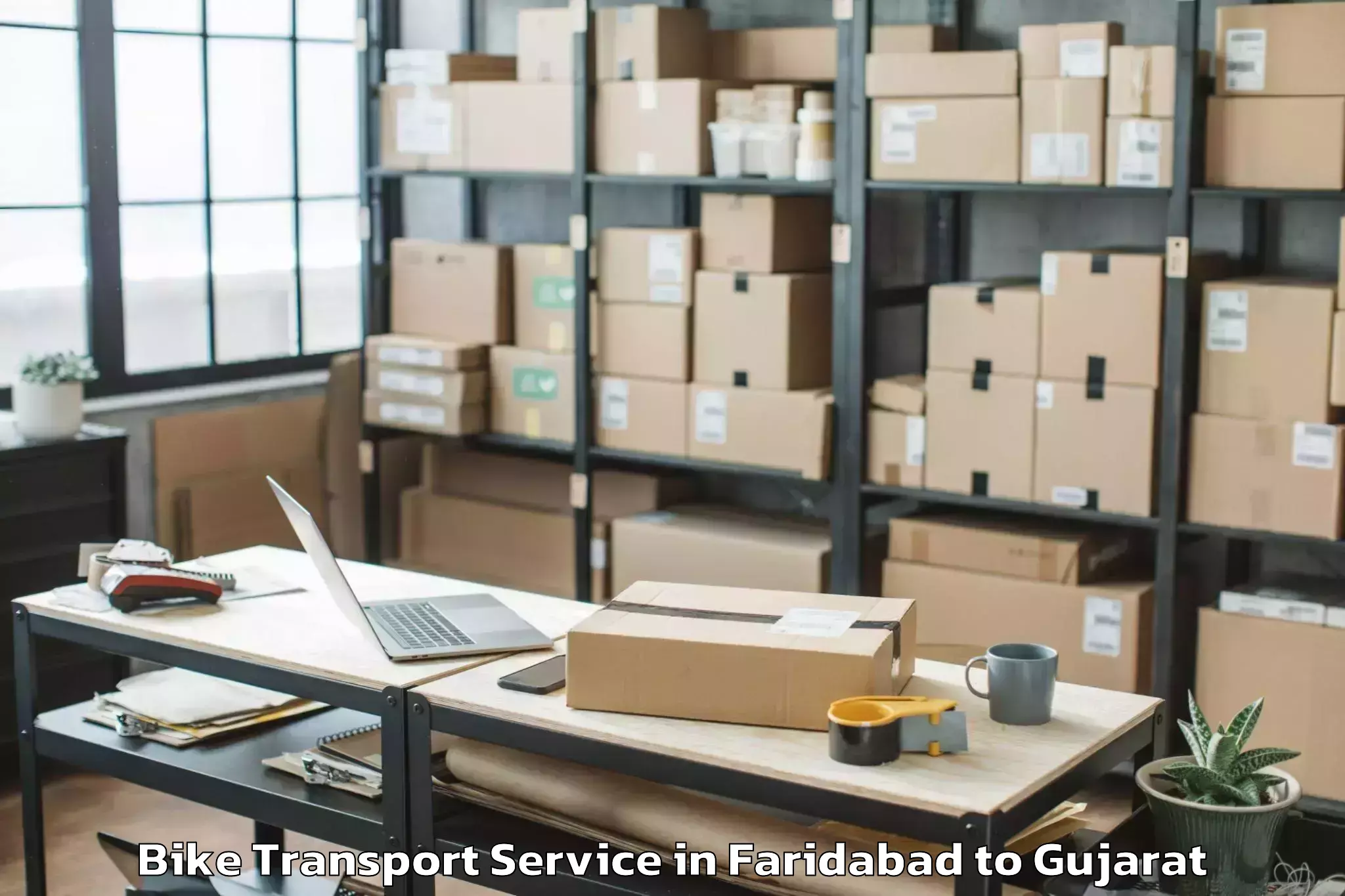 Expert Faridabad to Santrampur Bike Transport